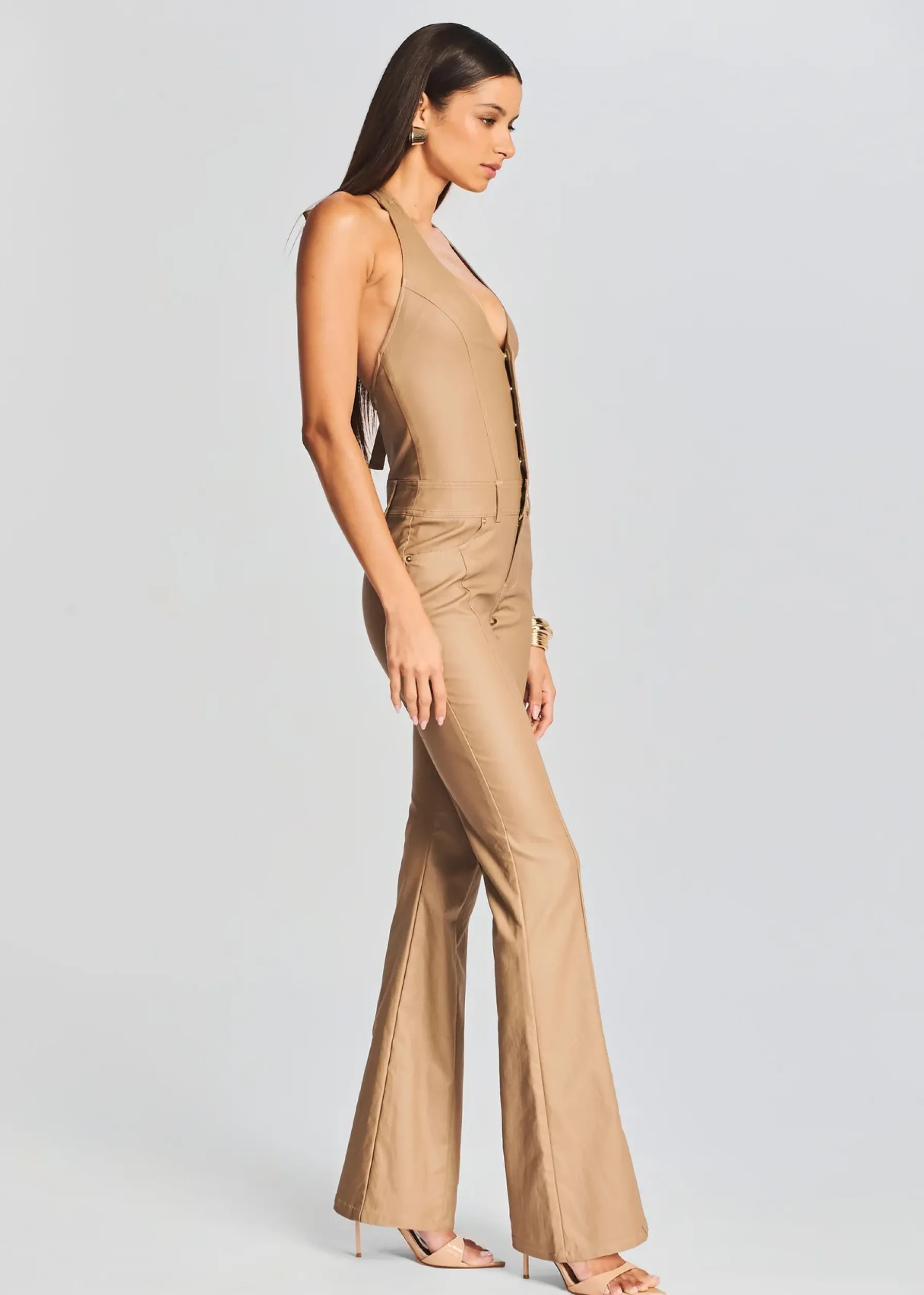 Retrofete Cynthia Coated Denim Jumpsuit Coated Tannin Cheap