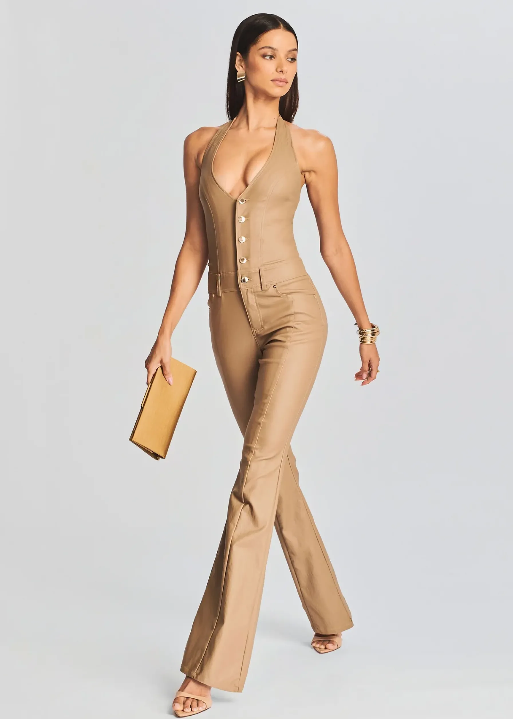 Retrofete Cynthia Coated Denim Jumpsuit Coated Tannin Cheap
