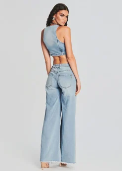 Retrofete Dallas Denim Jumpsuit Coastline New