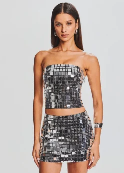 Retrofete Daniella Top Black/Silver Outlet