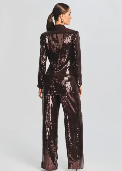 Retrofete Dawn Sequin Blazer Dark Chocolate Best Sale