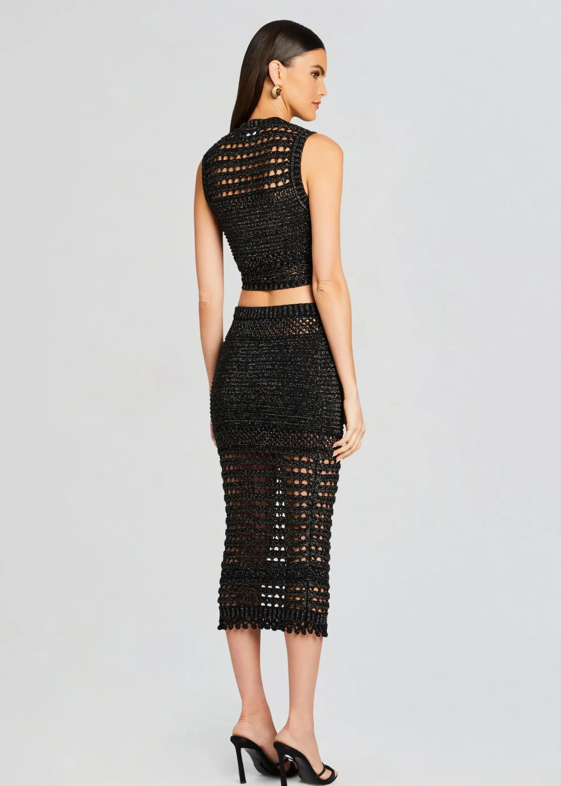 Retrofete Delma Knit Crochet Top Black/Gold Outlet