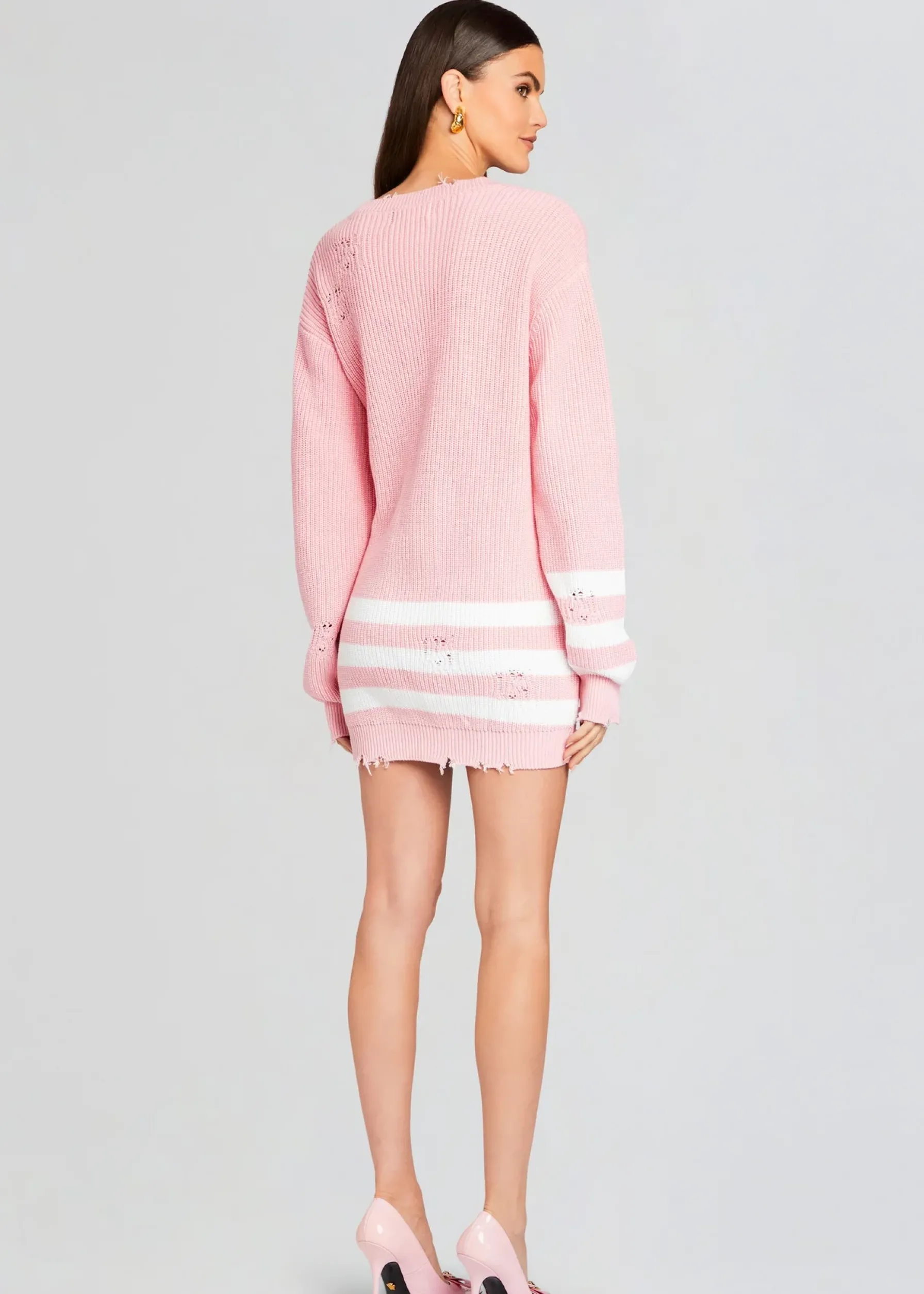 Retrofete Devin Sweater Baby Pink/White Flash Sale