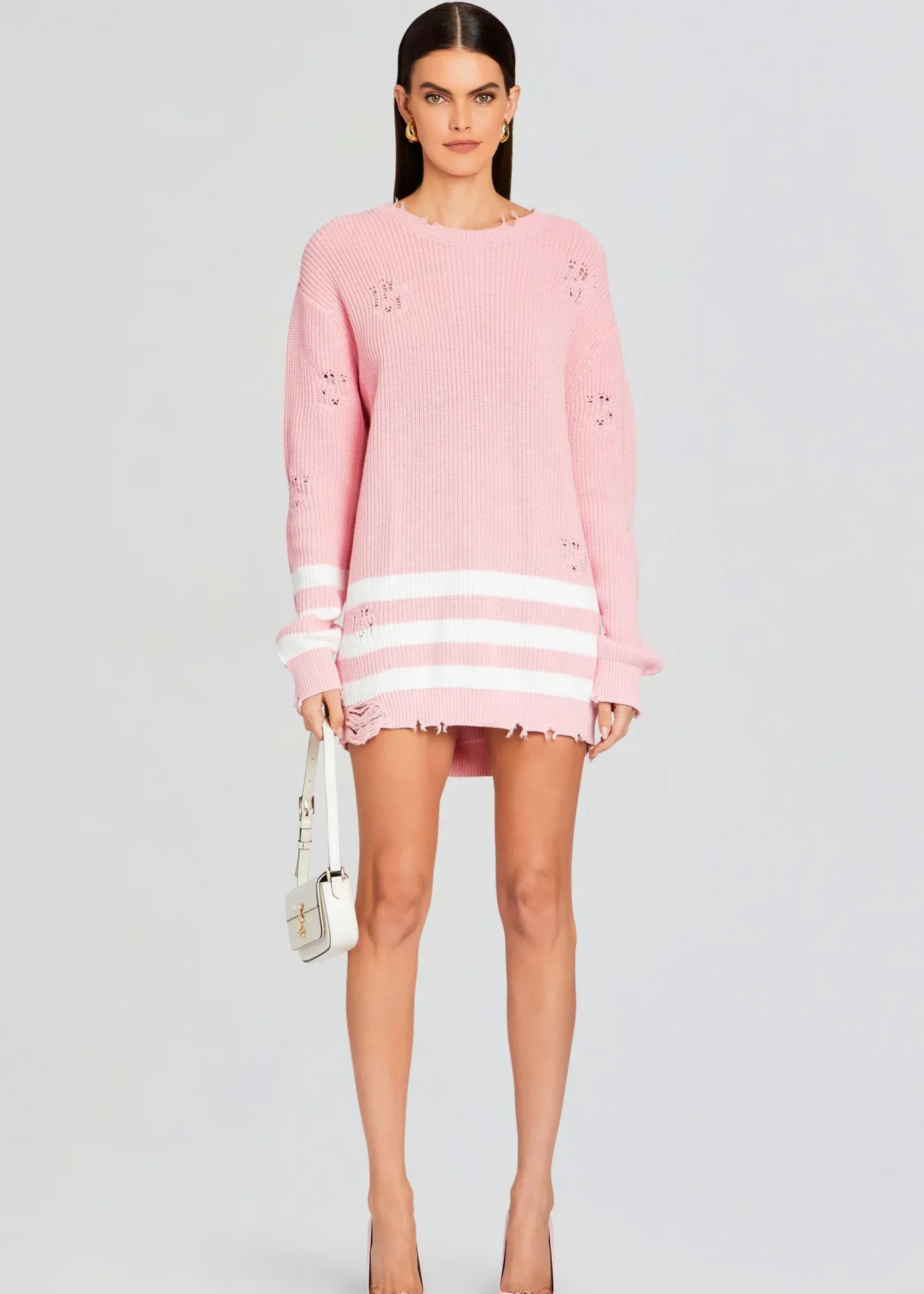 Retrofete Devin Sweater Baby Pink/White Flash Sale