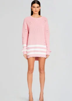 Retrofete Devin Sweater Baby Pink/White Discount