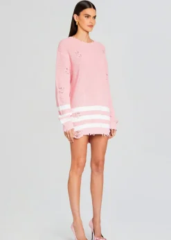 Retrofete Devin Sweater Baby Pink/White Discount