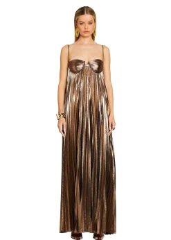 Retrofete Diana Dress Metallic Bronze Best Sale