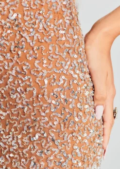 Retrofete Dionne Sequin Dress Silver/Nude Online