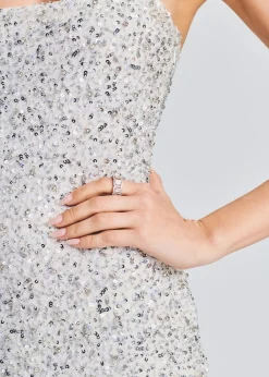 Retrofete Dionne Sequin Dress Silver/White Online