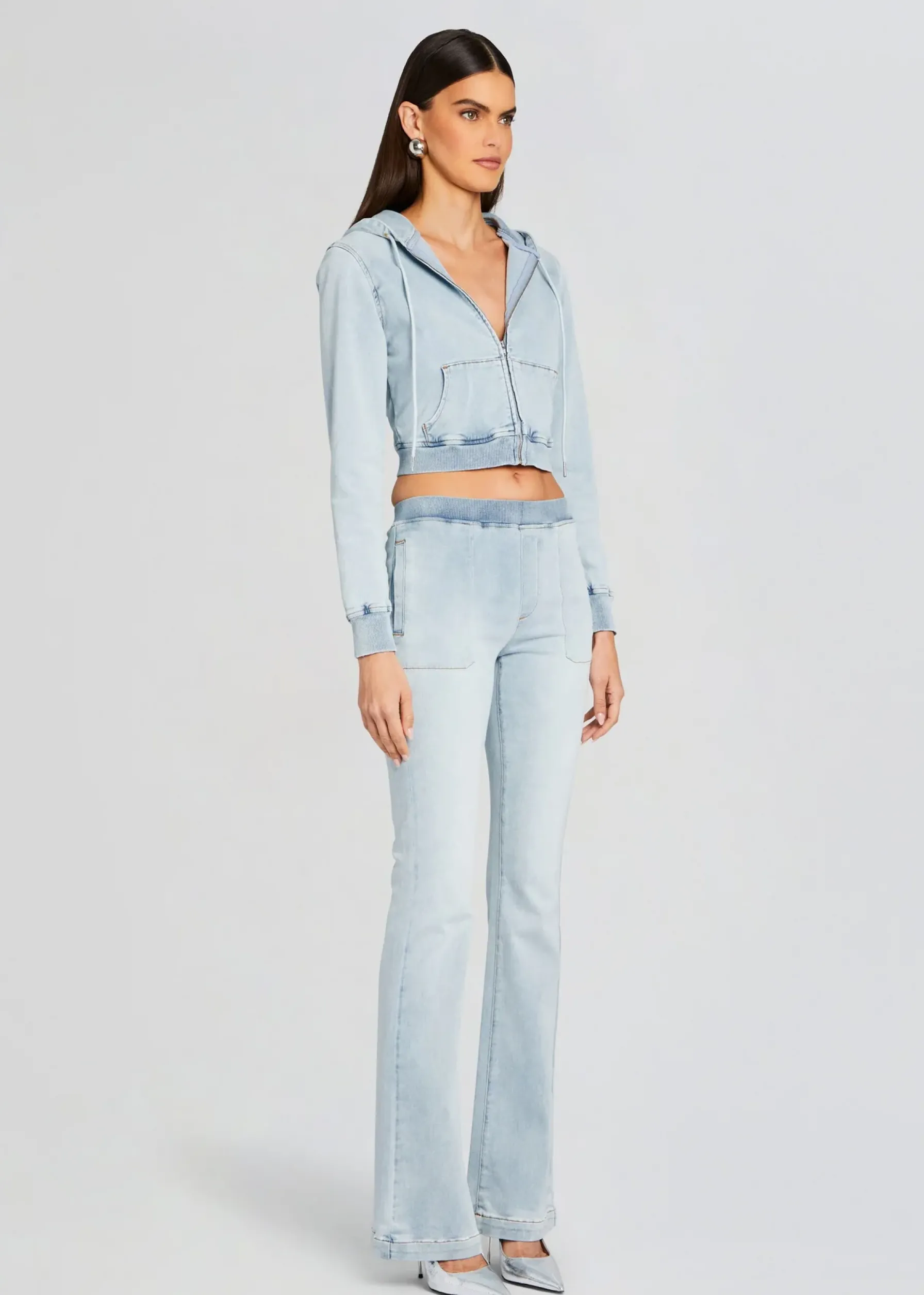 Retrofete Edith Terry Cropped Hoodie Skylight Terry Cheap
