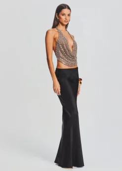 Retrofete Eleanor Sequin Top Tannin/Silver Best Sale