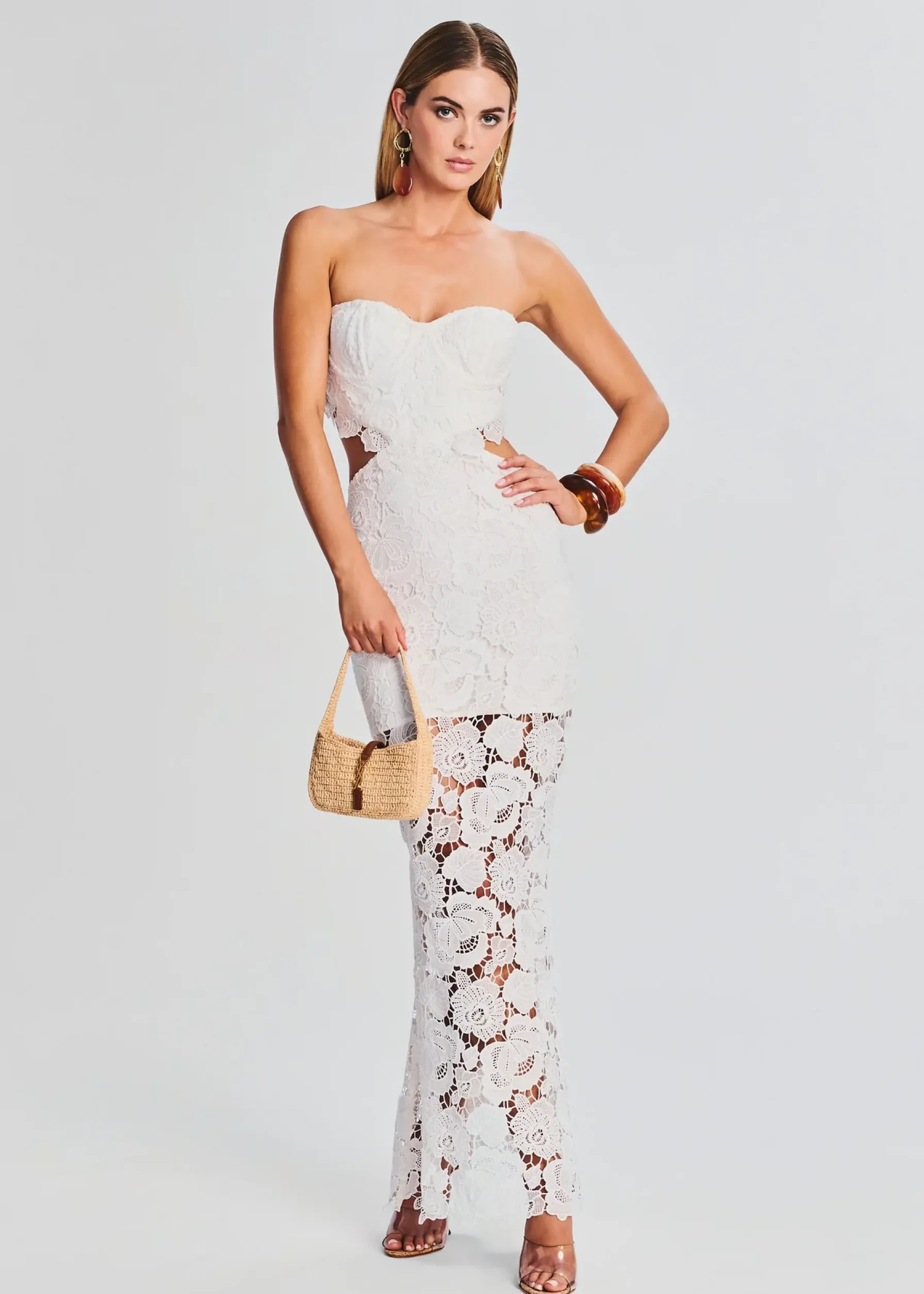 Retrofete Eliza Lace Maxi Dress White Cheap