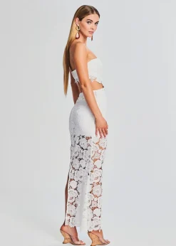 Retrofete Eliza Lace Maxi Dress White Hot
