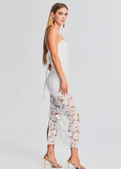 Retrofete Eliza Lace Strapless Maxi Dress White Best Sale