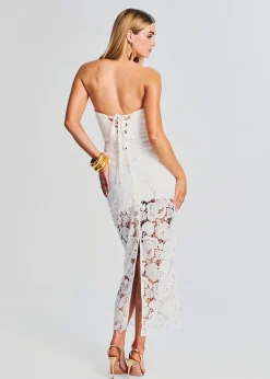 Retrofete Eliza Lace Strapless Maxi Dress White Best Sale