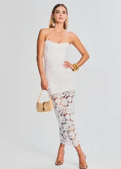 Retrofete Eliza Lace Strapless Maxi Dress White Fashion