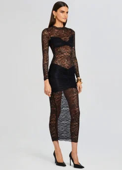 Retrofete Ellie Lace Midi Dress Black Shop