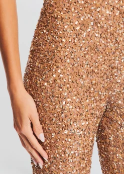 Retrofete Elodie Sequin Jumpsuit Tannin Sale