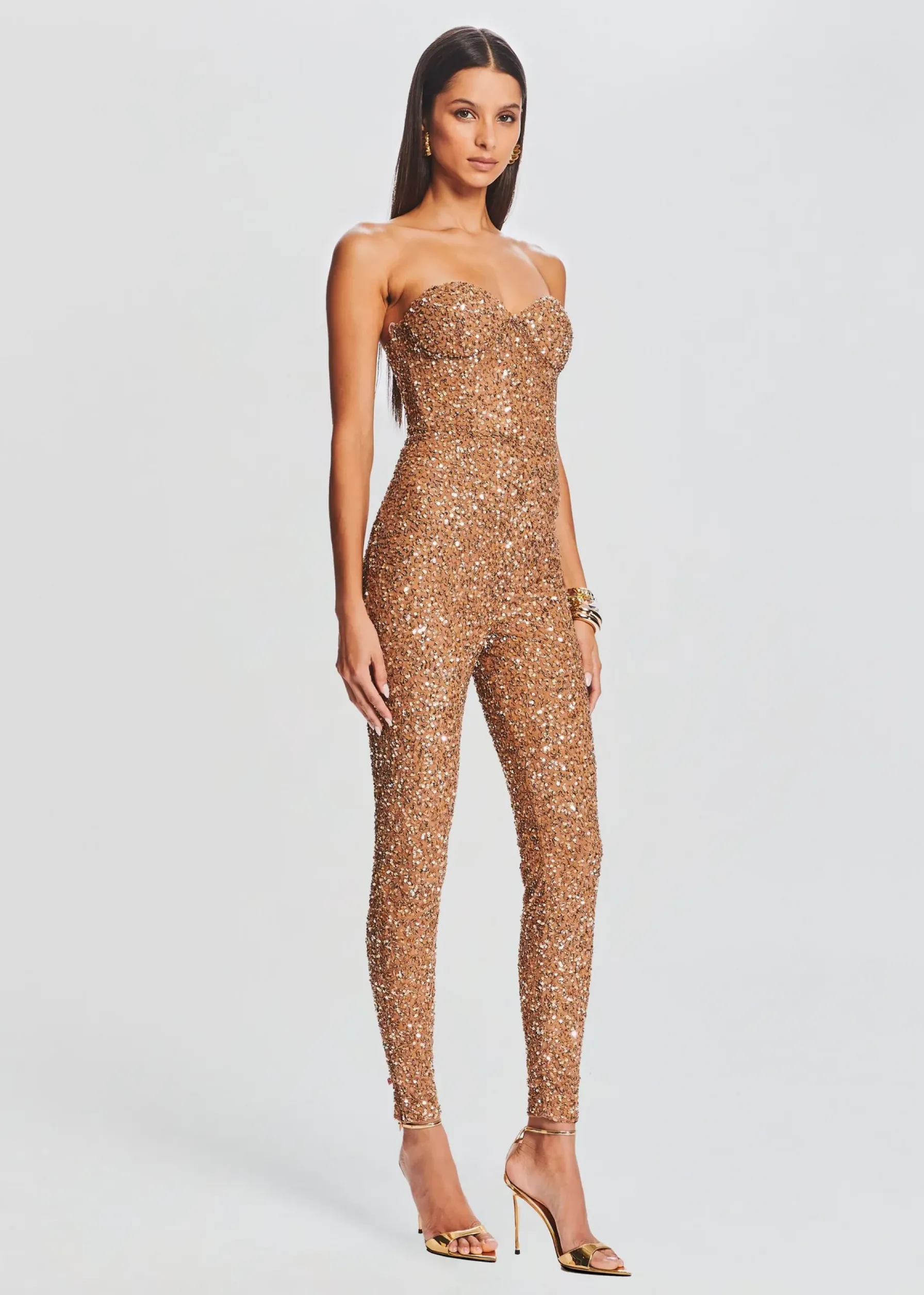 Retrofete Elodie Sequin Jumpsuit Tannin Sale