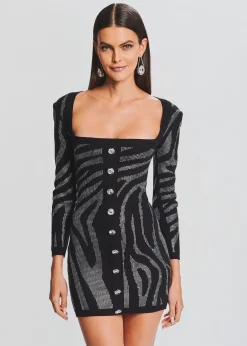 Retrofete Elvira Knit Dress Black/Silver Zebra Store