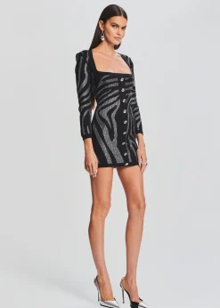 Retrofete Elvira Knit Dress Black/Silver Zebra Online