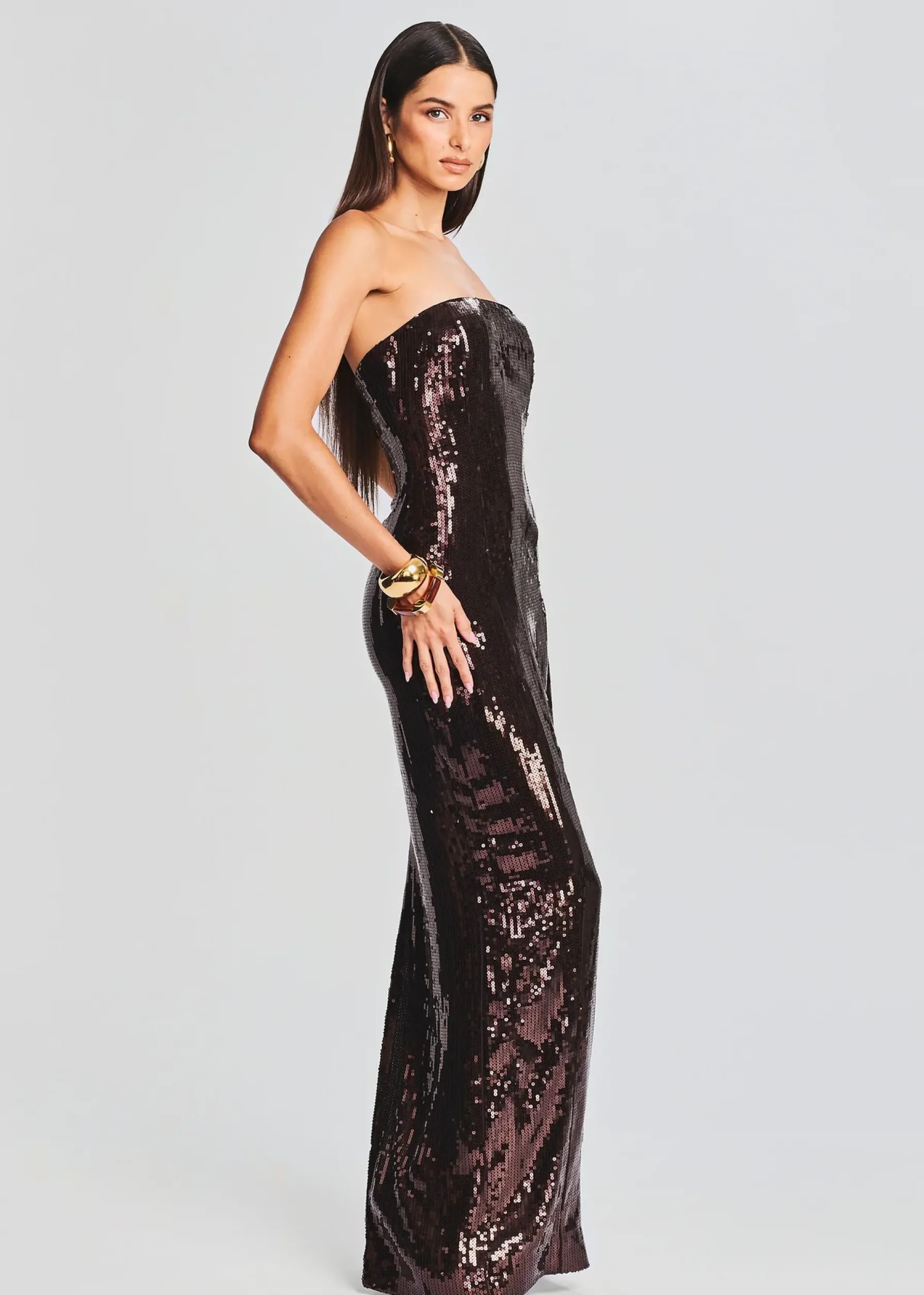 Retrofete Ember Sequin Dress Dark Chocolate Shop