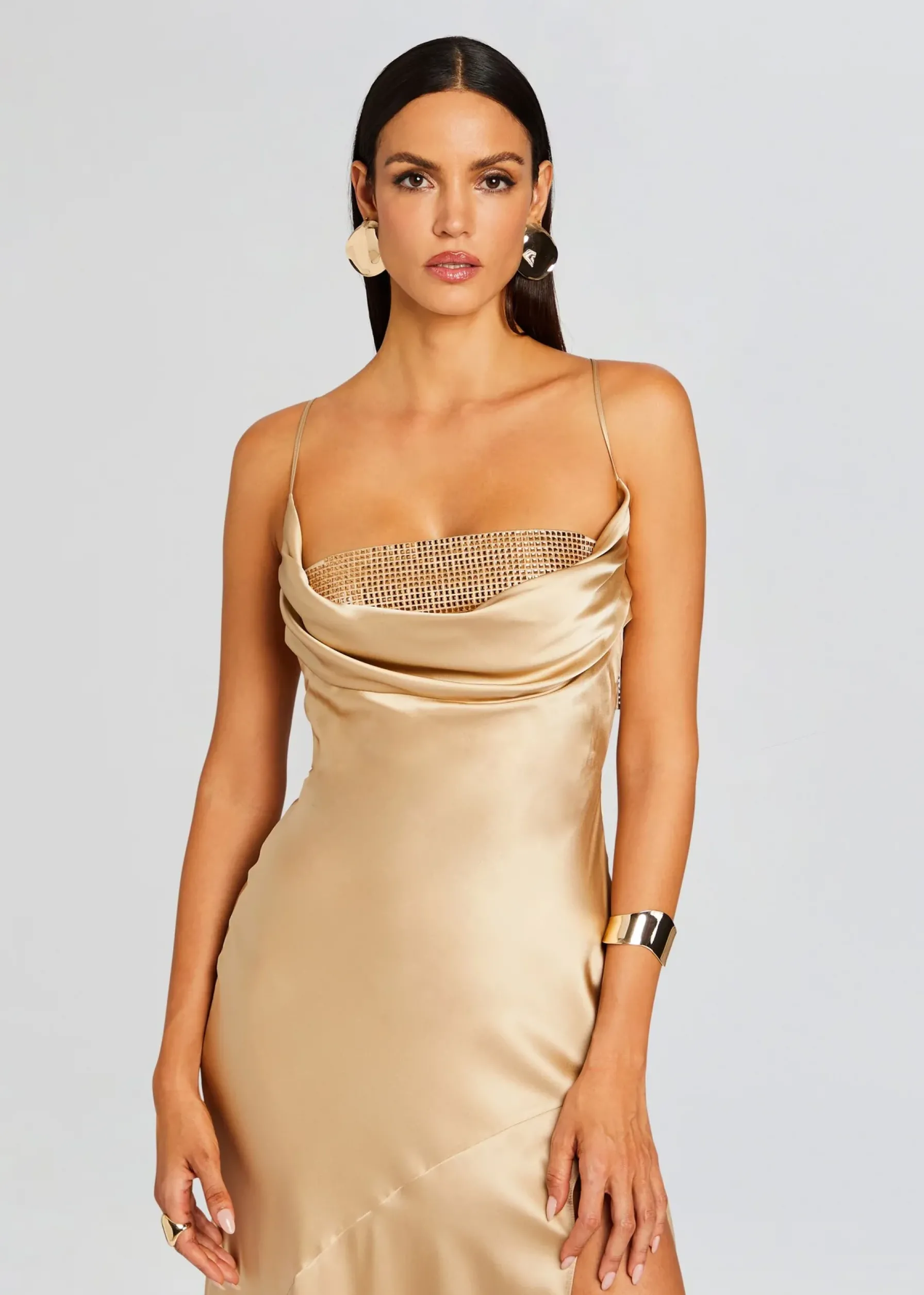 Retrofete Emery Embellished Silk Dress Nude Outlet