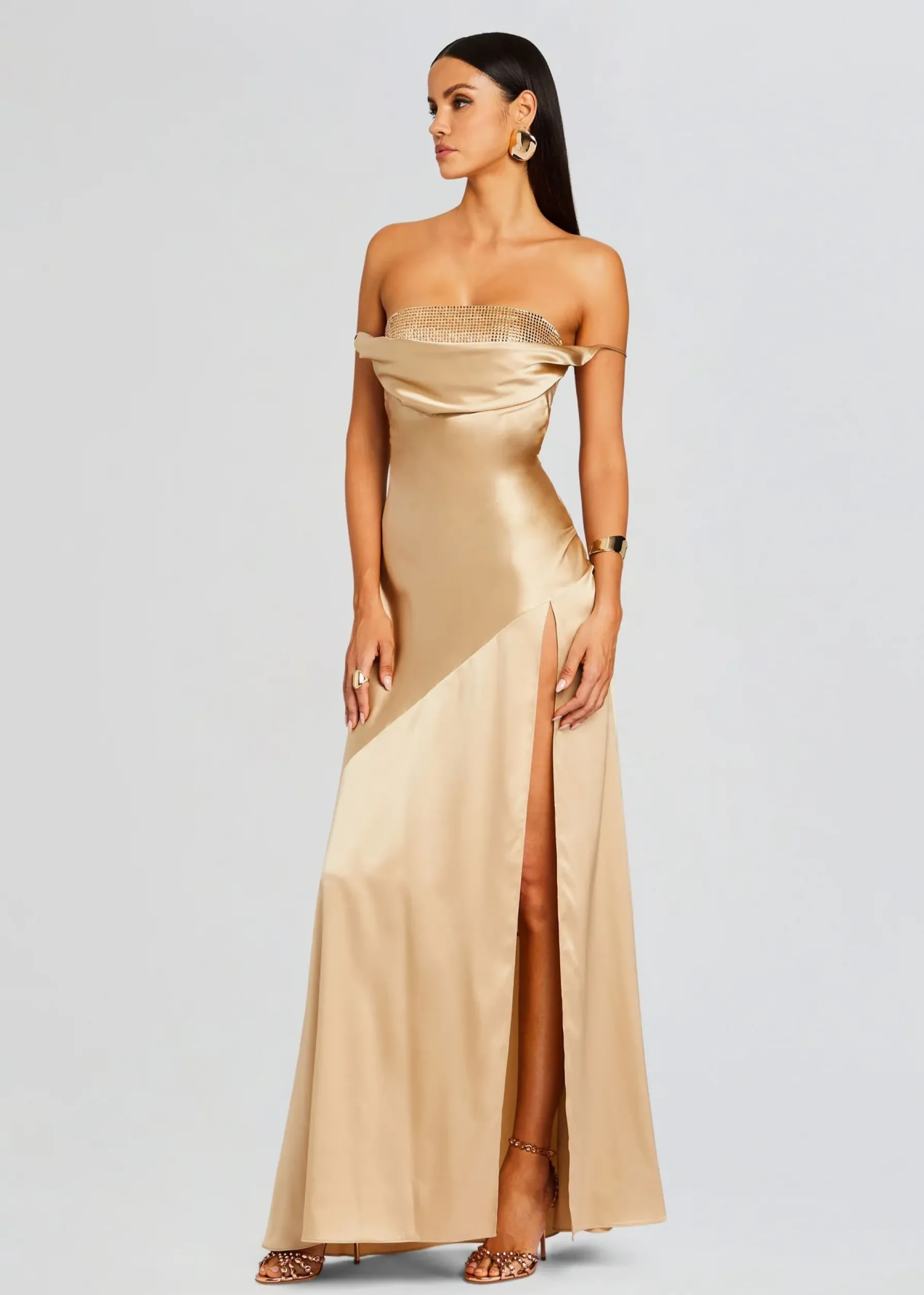 Retrofete Emery Embellished Silk Dress Nude Discount