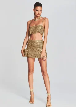 Retrofete Emilia Crystal Top Gold New