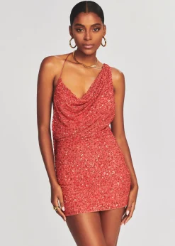 Retrofete Esme Sequin Dress Calypso Coral Cheap