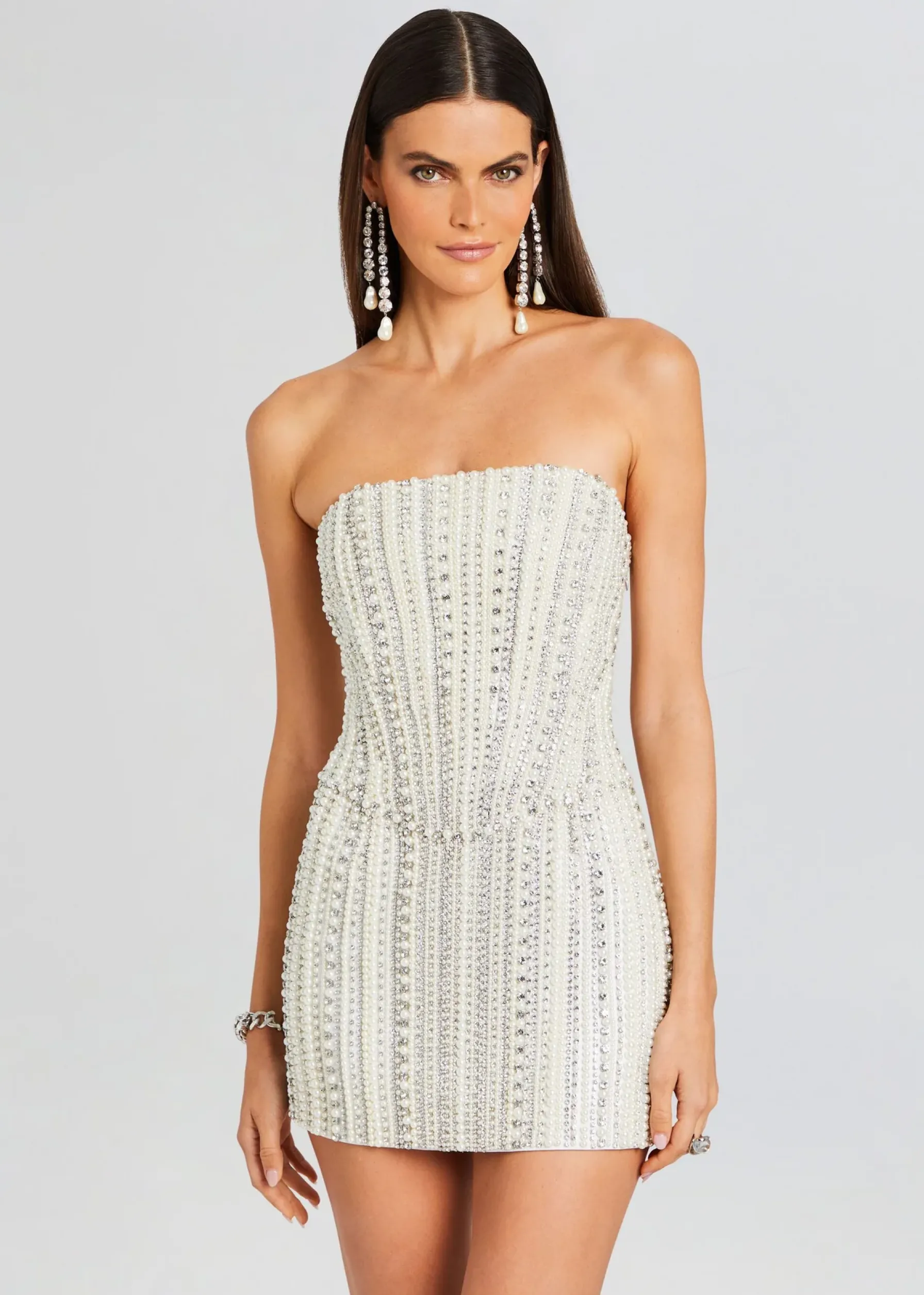 Retrofete Esmeray Embellished Dress White Hot