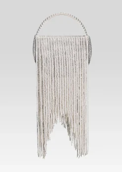 Retrofete Estel Small Pearl Fringe Bag White Pearl New