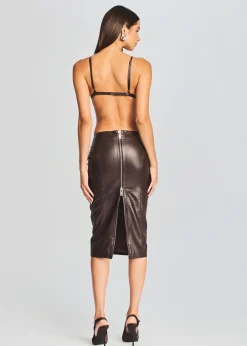 Retrofete Esti Leather Bra Dark Chocolate Clearance