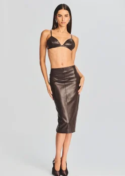 Retrofete Esti Leather Bra Dark Chocolate Clearance