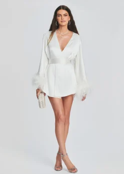 Retrofete Eva Feather Robe White Hot