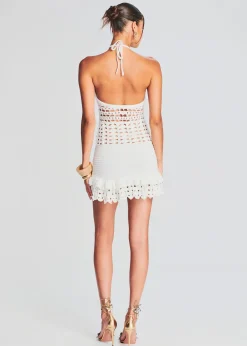 Retrofete Eze Crochet Pearl Embellished Dress White Shop