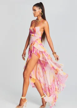 Retrofete Fatima Silk Dress Botanical Floral New