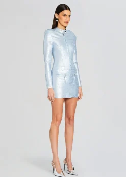 Retrofete Fenna Coated Knit Dress Coated Blue/Silver New