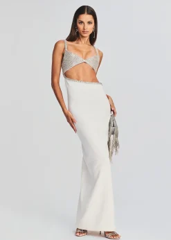 Retrofete Fernanda Dress White/Silver Best Sale