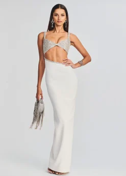 Retrofete Fernanda Dress White/Silver Best Sale