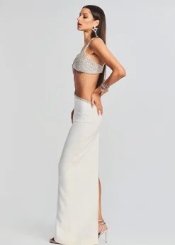 Retrofete Fernanda Dress White/Silver Shop
