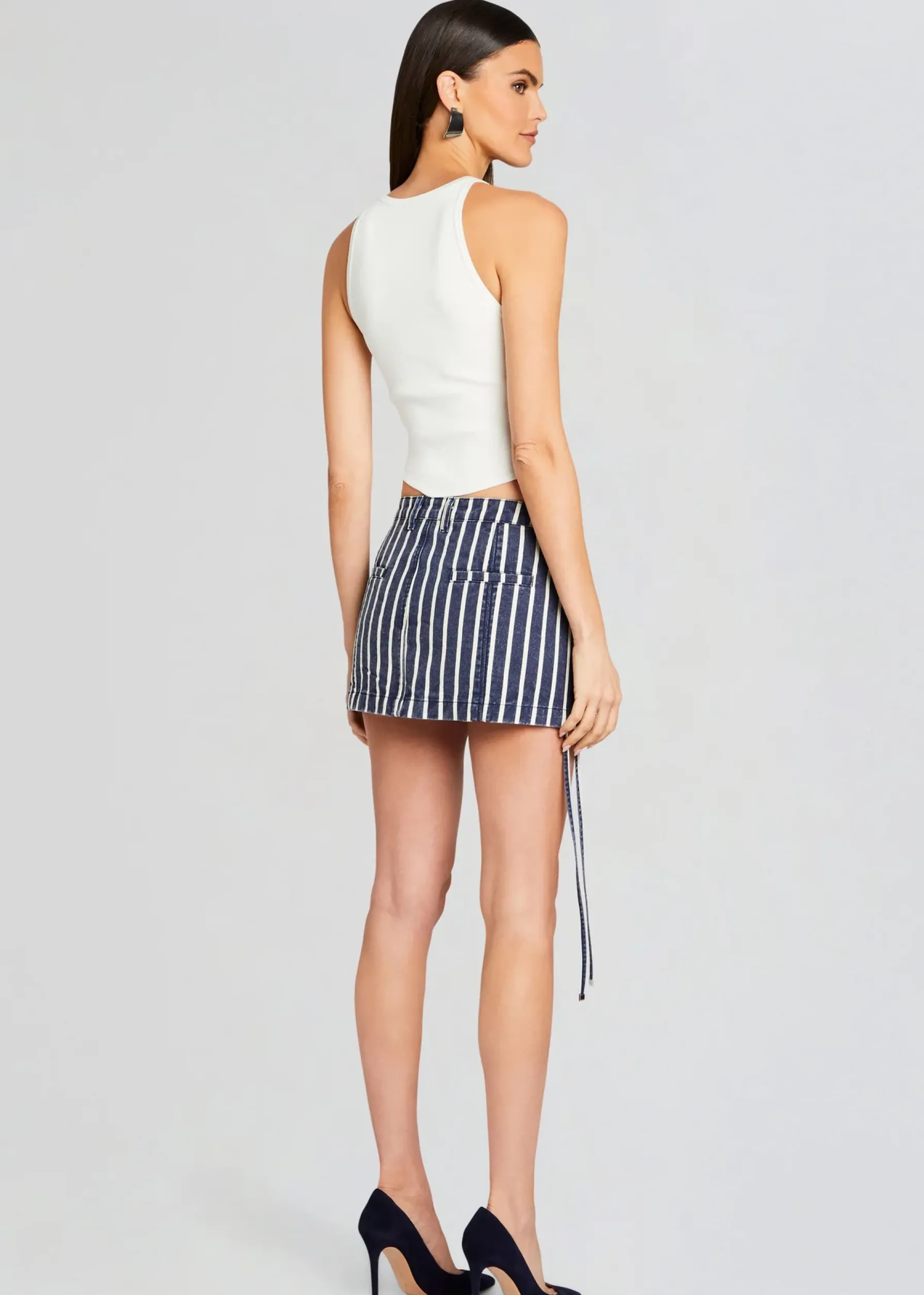 Retrofete Finn Cargo Skirt Navy Stripe Sale