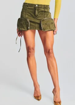 Retrofete Finn Cargo Skirt Vintage Army Green Store