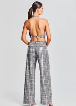 Retrofete Fleur Sequin Pant Grey Plaid Sale