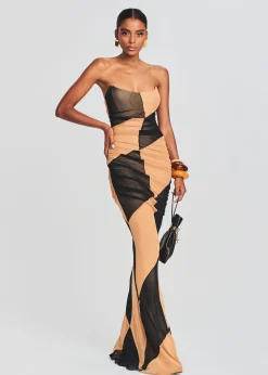 Retrofete Ford Dress Black/Nude Flash Sale
