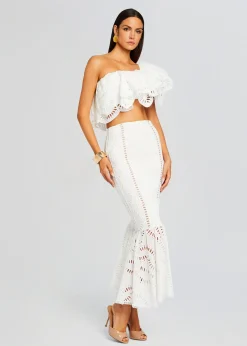 Retrofete Fray Long Skirt White Samoa Cheap