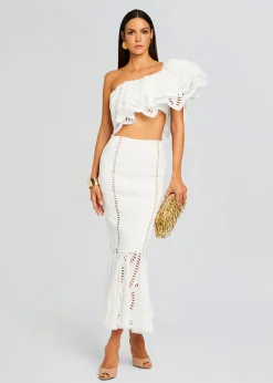 Retrofete Fray Long Skirt White Samoa Sale