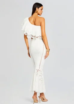Retrofete Fray Long Skirt White Samoa Flash Sale