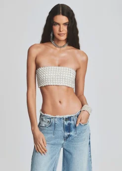 Retrofete Frenchie Pearl Bra White/Silver Best Sale