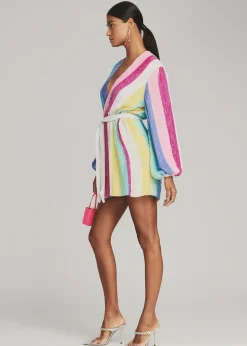 Retrofete Gabrielle Sequin Robe Unicorn Stripe Best
